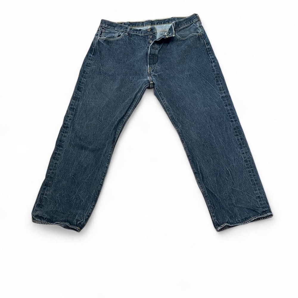 Levi's Men's 42x32 Black 501 Shrink-to-Fit Western Cowboy Straight Leg Denim